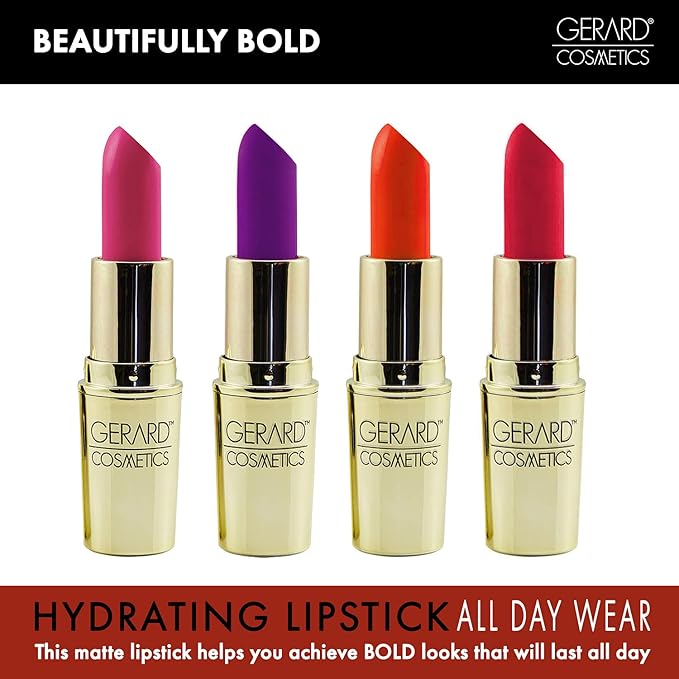 Gerard Cosmetics Lipstick Grape Soda | Purple Lipstick with Comfort Matte Finish | Highly Pigmented, Smooth Formula with Hydrating Ingredients | Cruelty & Made in USA