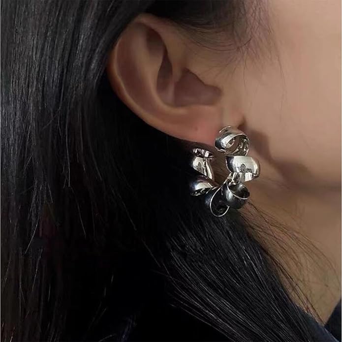 Vintage Exaggerated Irregular Circle Earrings Twist