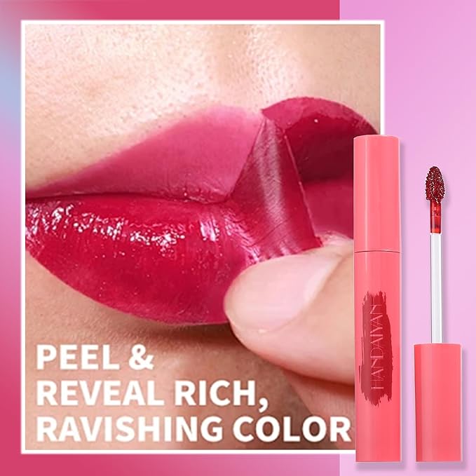 Wonder Blading Lip Stain Peel Off Masque, 6 Colors Tattoo Peel Off Mask, Matte Finish Peel Off Lip Stain, Waterproof & Transfer Proof Nude Lip Tint, Lip Tatoo Peel Lip Tint, 02# Cherry Red
