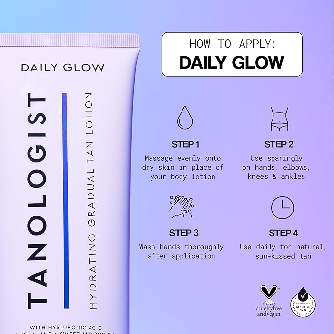 Tanologist Hydrating Gradual Tan Lotion - Medium/Dark - Hydrating Self Tanning Lotion with Hyaluronic Acid & Squalane - Sun Kissed, Natural Looking Self Tan - 8.45 fl oz