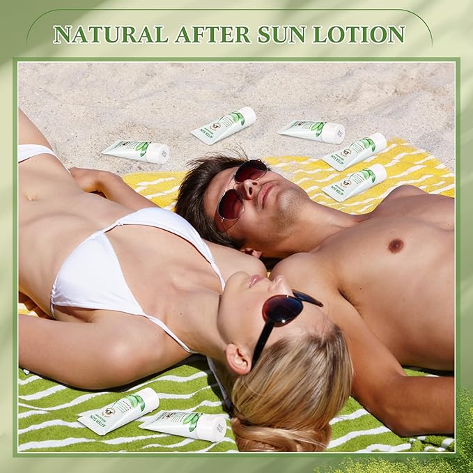 12 Pcs Mini Aloe Vera Lotion Bulk, 1 oz Travel Size Aloe Vera Lotion for Sunburn Relief, Organic Mini After Sun Lotion Daily Moisturizing, Mini Aloe Shea Butter Lotion for Face and Body
