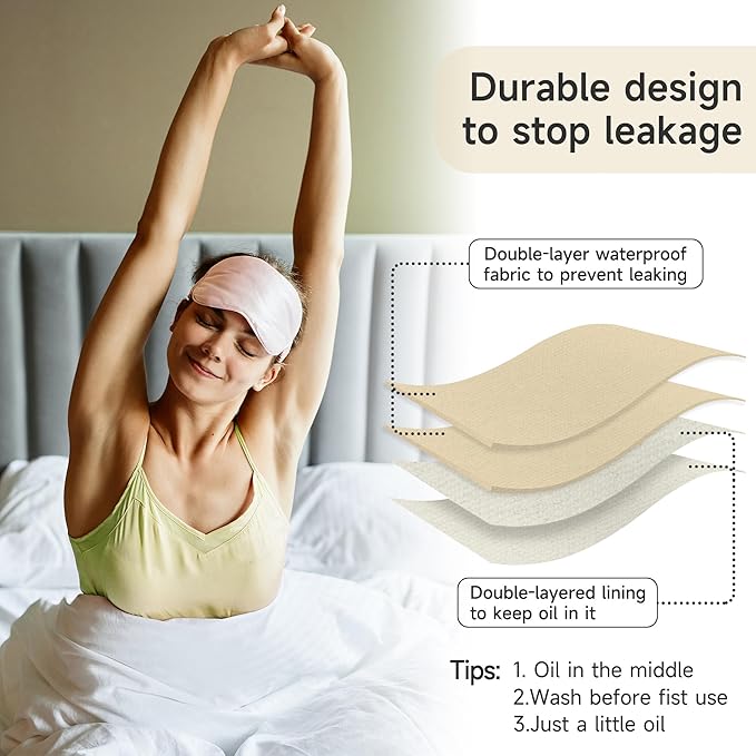Langsprit Organic Cotton Castor Oil Pack Wrap - Reusable Castor Oil Pads Pack Compress for Liver & Stomach Detox - Beige