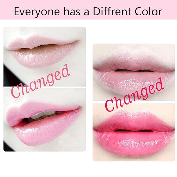 Clear Flower Jelly Lipstick, 6 Packs Nutritious Moisturizer Lip Balm Temperature Color Change Lipstick Matte Long Lasting Lip Gloss (Black)