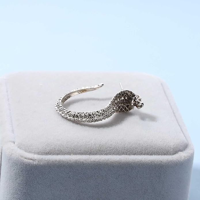 Vintage Snake Studs Earrings Gold Snake