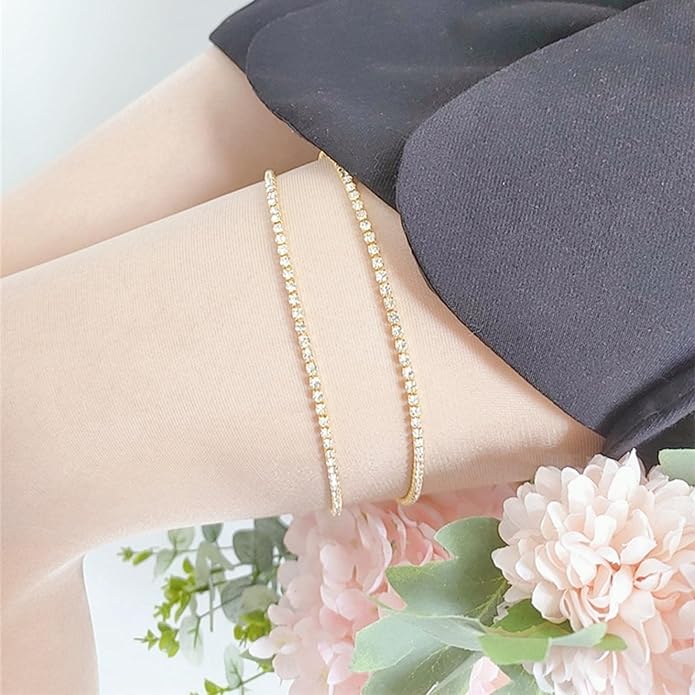 Boho Crystal Thigh Chain Gold Body Chain Leg