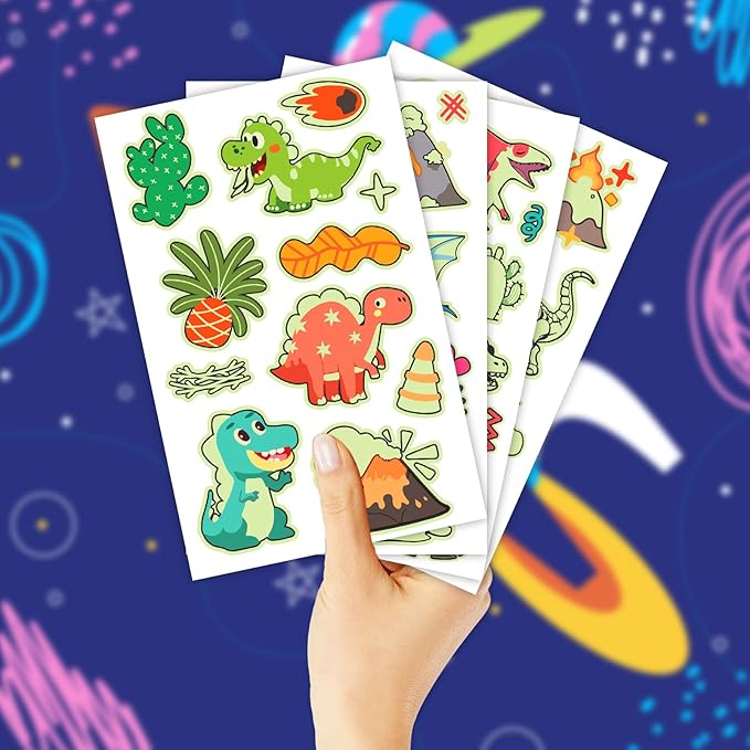 140+ Styles Luminous Kids Tattoos, Temporary Tattoo Stickers Games (Dinosaur)