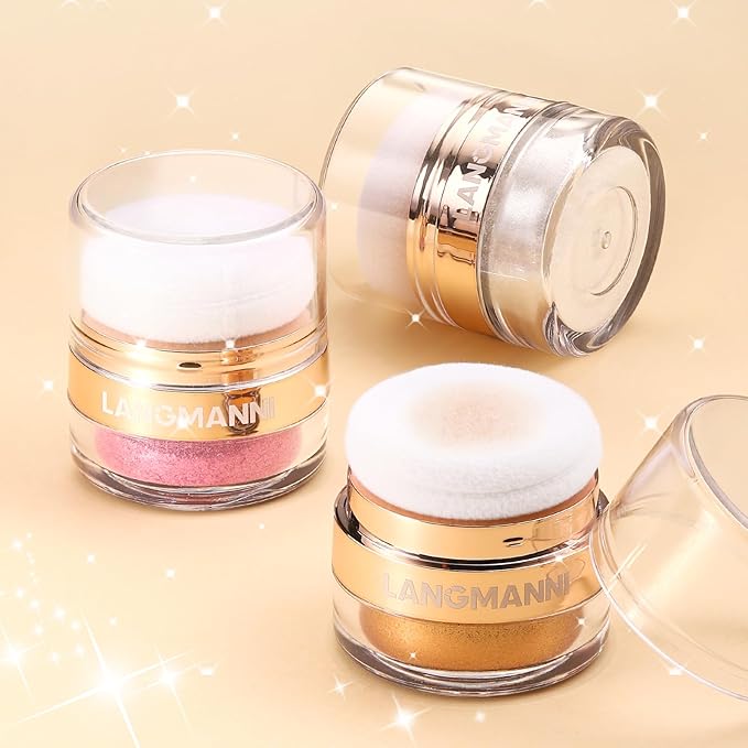 Glitter Body Highlighter Powder Body Shimmer Sparkle Face sponge head(Purple)