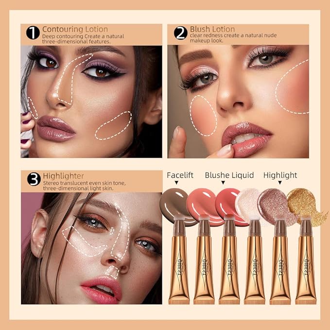 Highlighter Beauty Wand, Cream Liquid Highlighter Makeup Stick, Cruelty-free(Bronze Gold)