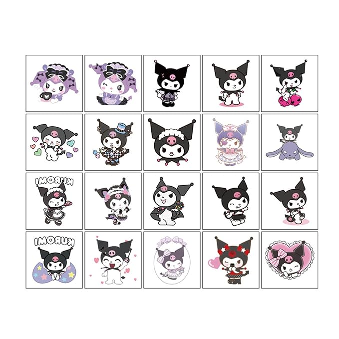 40pcs Kuomi Temporary Tattoos for Kids, kuro-mi Party Gifts (Klm)