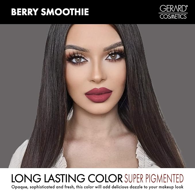 Gerard Cosmetics Lipstick Berry Smoothie | Berry Pink Lipstick with Luxe Cream Finish | Highly Pigmented, Smooth Formula with Hydrating Ingredients | Cruelty Free & Made in USA