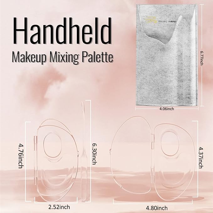Erinde Handheld Makeup Mixing Palette, Acrylic Transparent Mixing