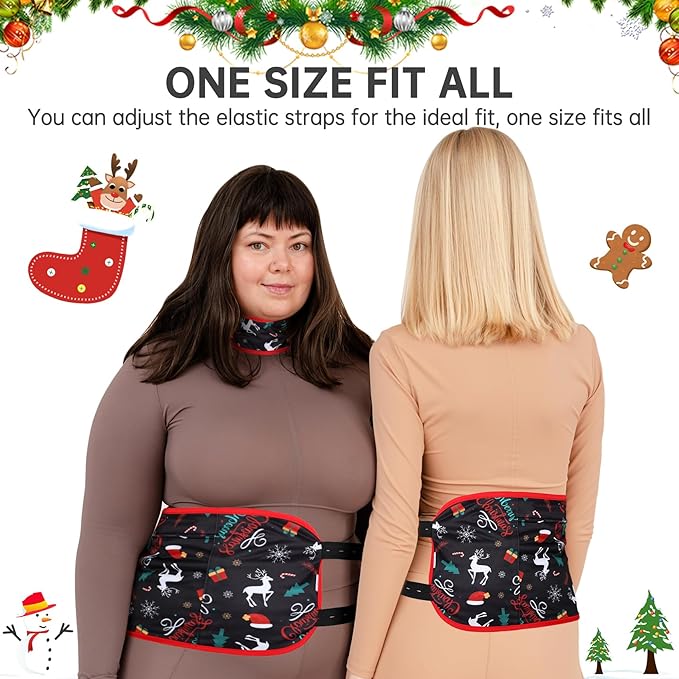 Leekalos Castor Oil Pack Wrap, Reusable Organic Castor Oil Packs for Liver Detox, Castor Oil Packs with Adjustable Elastic Strap for Christmas Gifts (Castor Oil Not Included) (Christmas Deer)