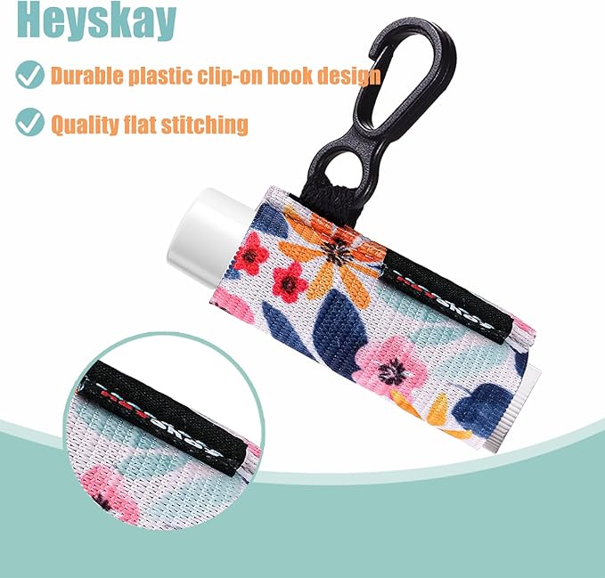 HEYSKAY Lip Balm Holder Keychain Compact Clip O