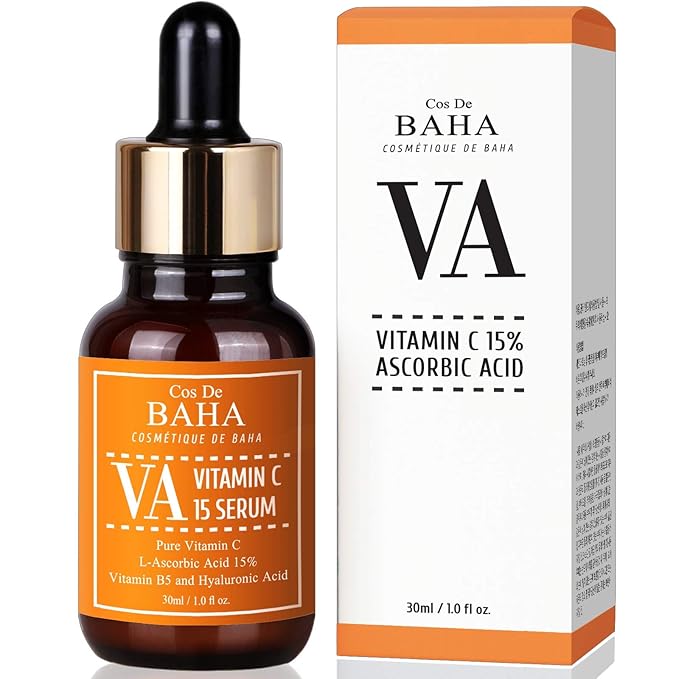 Vitamin C 15% Serum with Arbutin for Face - Brightening Facial Serum with Aloe - Professional Formula for All Skin Types, 1 Fl Oz (30ml)