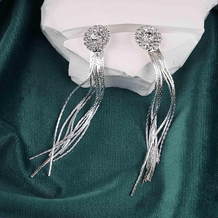 Vintage Crystal Chandelier Dangle Earrings Rhinestone