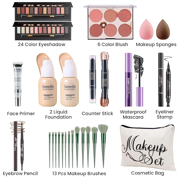Makeup Kit for Women Full Kit, Travel Makeup