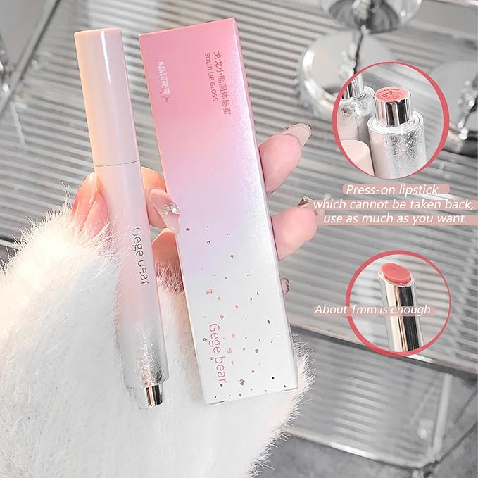 6 Colors Jelly Glossy Lipstick, 6Pcs Nude to Glossy