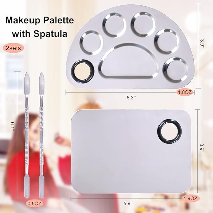 Makeup Palette, Makeup Mixing Palette, Stainless Steel Metal