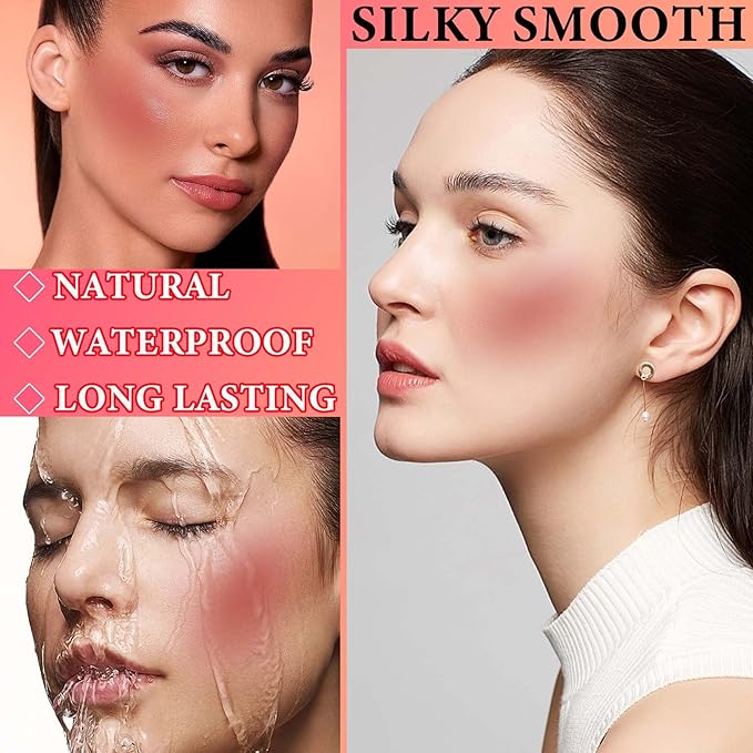 Matte Soft Liquid Blush,Waterproof Long Lasting Moisturizing Velvet Blushes Makeup(#04)