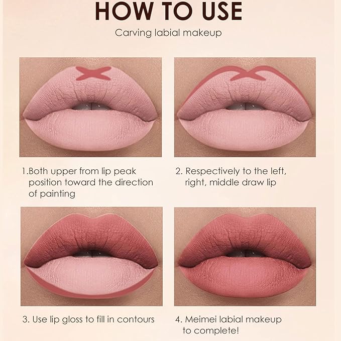 URQT Lip Liner and Lipstick Set, 6pcs Long Lasting Matte Liquid Lipsticks + 6 Matching Smooth Lip Liners, Waterproof, Full Coverage, Gift Set