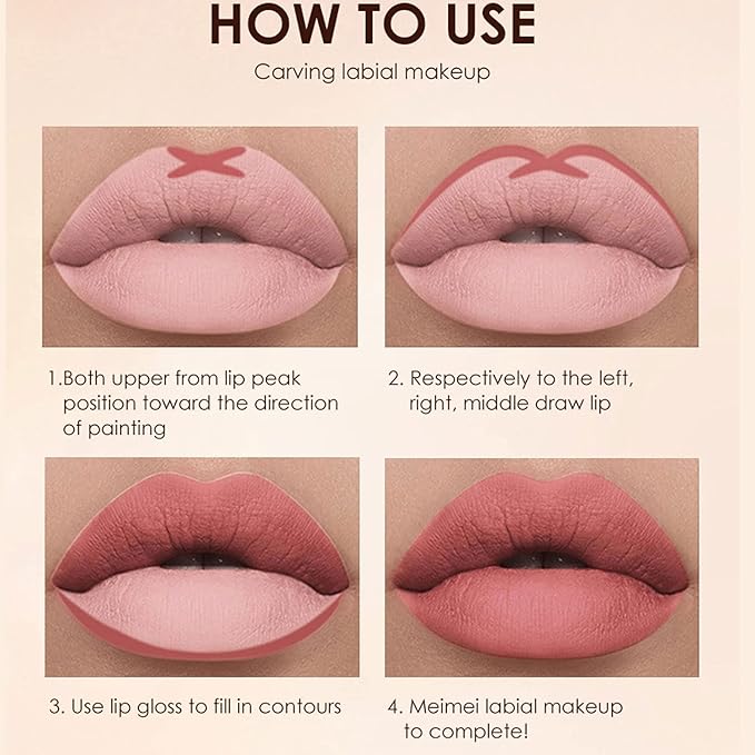 BestLand 6Pcs Matte Liquid Lipstick + Lip Liner