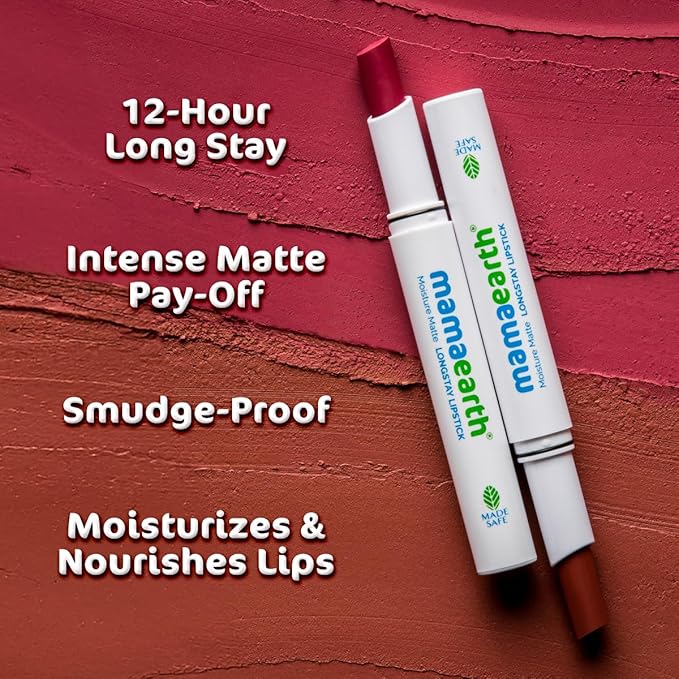 Mamaearth Moisture Matte Lipstick (08 - Pink Tulip) | Infused with Vitamin E | 12-Hour Long Stay & 8-Hour Moisture Lock | Cruelty-Free & Smudge-Proof | 0.07 Oz/2g