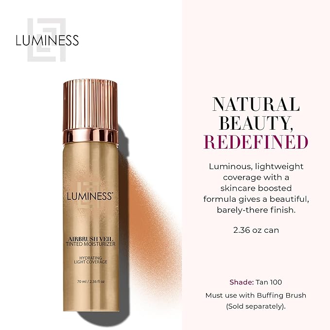LUMINESS Airbrush Veil Tinted Moisturizer, Tan 100 -
