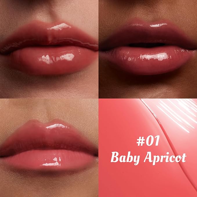 ITY Lip Gloss, Lip Plumper with Hyaluronic Acid, Lip Stain Moisturizing, Coconut Flavored Lipstick, Jelly Texture, 0.09 oz, 01 Baby Apricot