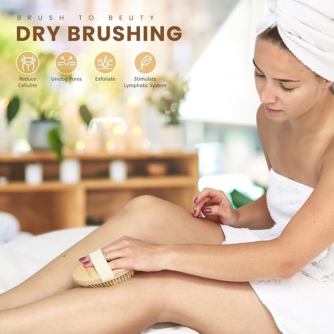 Popchose dry brushing body brush,
