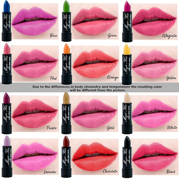 Magic Kiss Pack of 12 Color Changing Aloe Magic