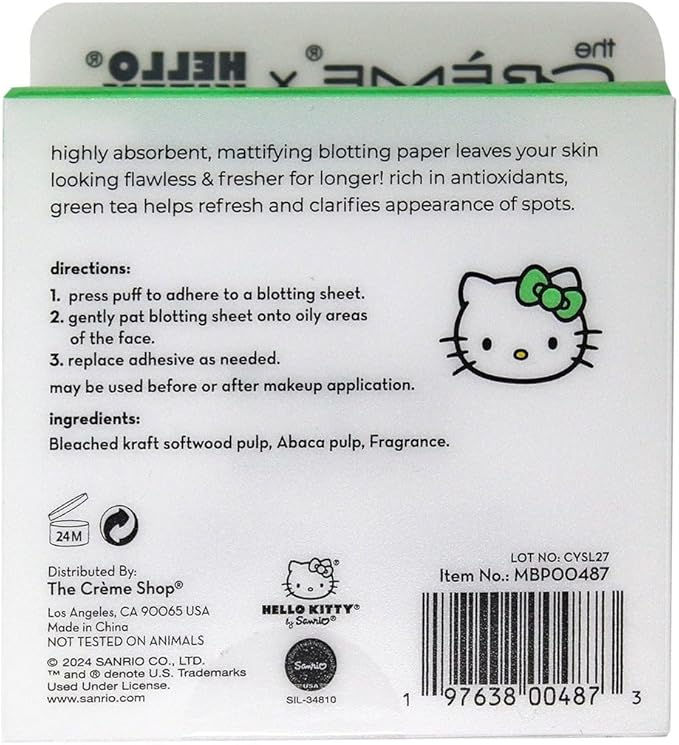 The Crème Shop x Hello Kitty Matcha Blotting