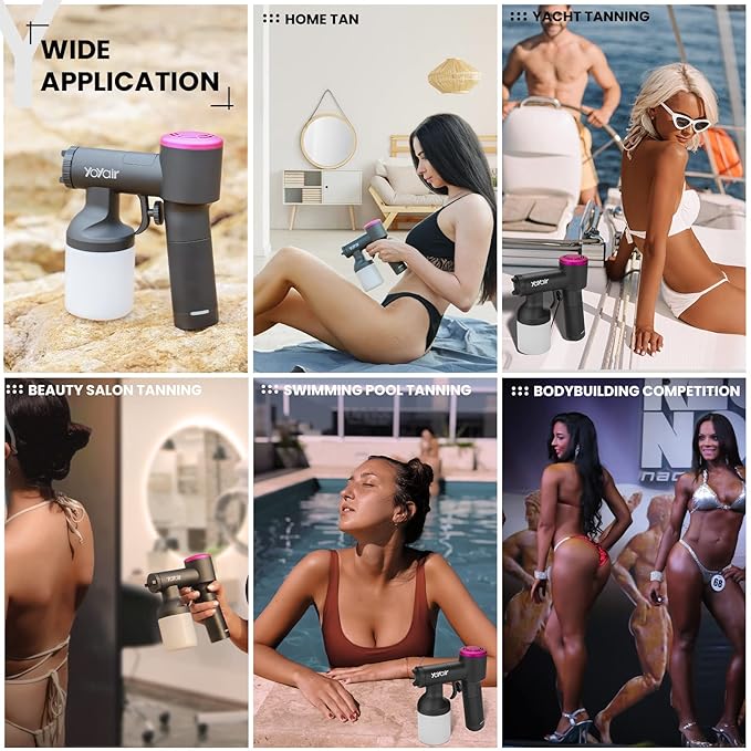 Cordless Spray Tan Machine, Portable Beach Tanning Machine, with Brushless Motor, Hose-less and Rechargeable Airbrush Tan Machine for Beach Tan, Mobile Tan, Self Tan, Outdoor Tan, Home Tan, Salon