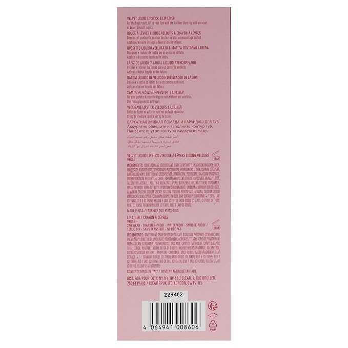 Velvet Lip Kit - 405 Red Velvet by Kylie Cosmetics for Women - 2 Pc 0.10oz Velvet Liquid Lipstick, 0.03oz Lip Liner