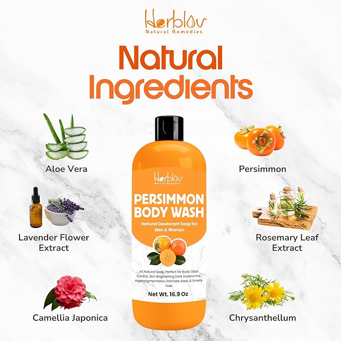 Persimmon Body Wash for Body Odor