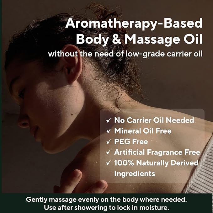 AROMATICA Serene Body Oil Lavender & Marjoram essential oil, Aromatherapy Oils, Scented Body Oil, After Shower Natural oil for women, Non-Greasy Body Serum, Body Moisturizer for Dry Skin 3.38 fl. oz