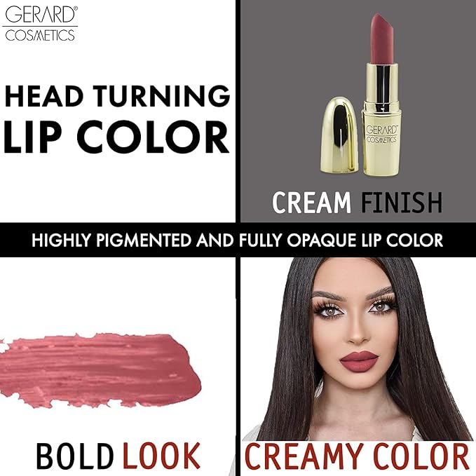 Gerard Cosmetics Lipstick Berry Smoothie | Berry Pink Lipstick with Luxe Cream Finish | Highly Pigmented, Smooth Formula with Hydrating Ingredients | Cruelty Free & Made in USA