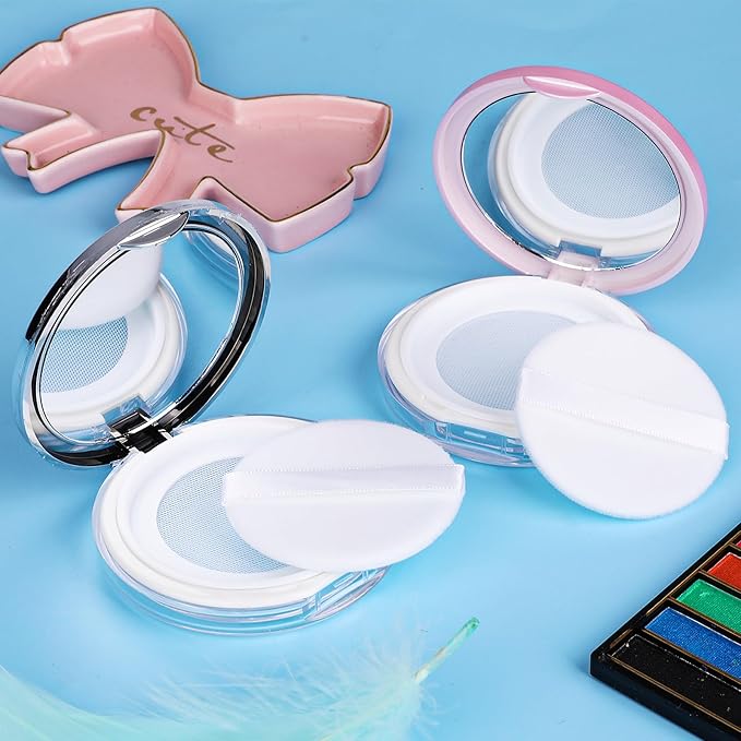 Mabor 2pcs Loose Powder Containers Powder for Women Powder Case