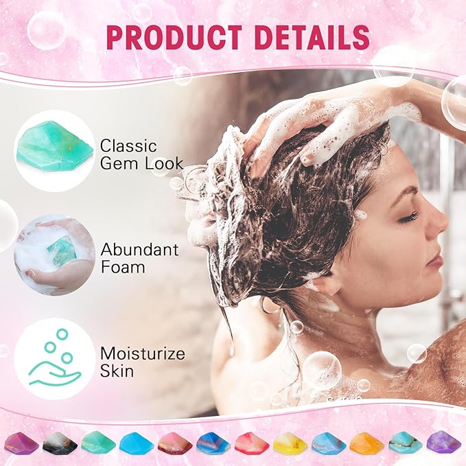 Loopeer 12 Pieces Gemstone Soap