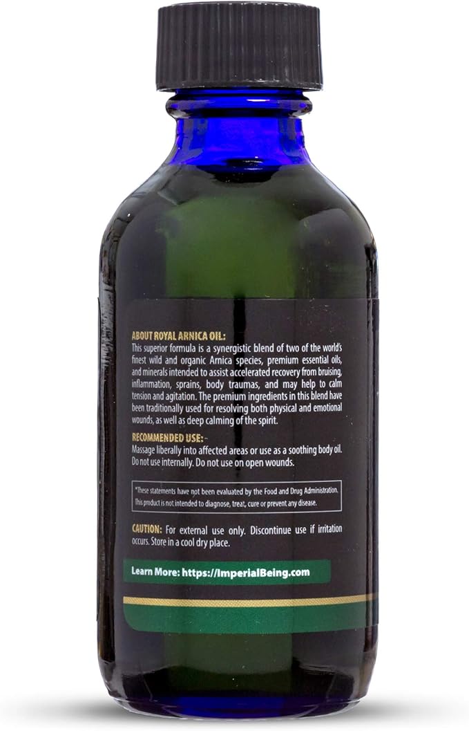 Royal Arnica Oil β Organic Herbal Blend for Muscle Recovery, Bruise Support, Joint Flexibility, Skin Vitality β Longer Lasting Than Arnica Cream or Gel β Infused with Essential Oils (2oz)