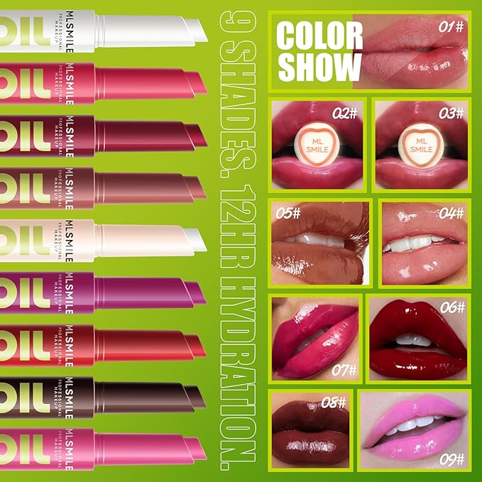 3 Colors Fat Lip Oil Click Slick, Moisturizing Moisturizing