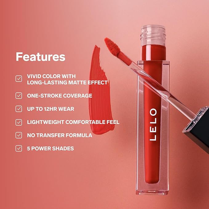 LELO MAKEUP - LIQUID Lipstick - Long Lasting Matte Liquid Lipstick, Kiss Proof Long Lasting Lipstick, Long Wear Lipstick - 08 BOOTY CALL