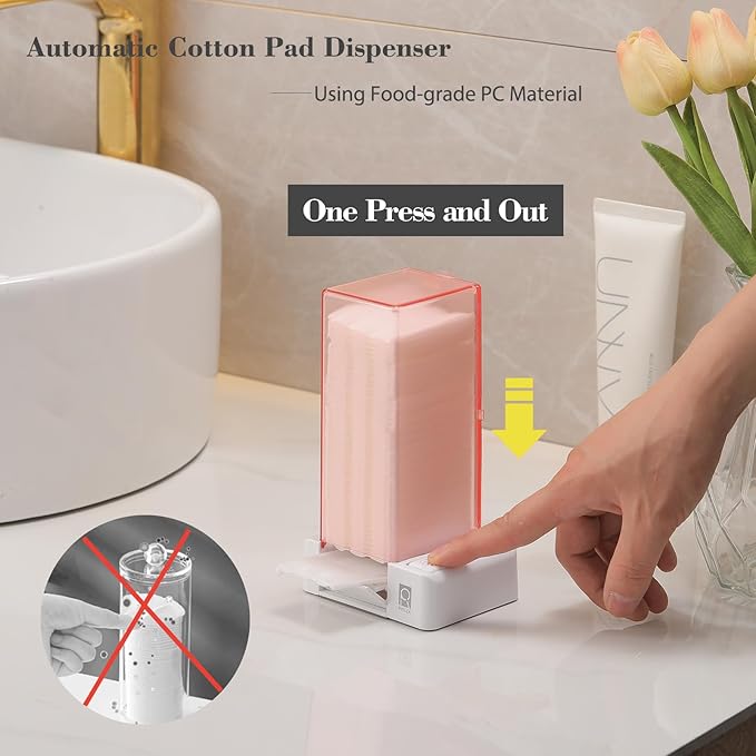 Cotton pad dispenser, press type