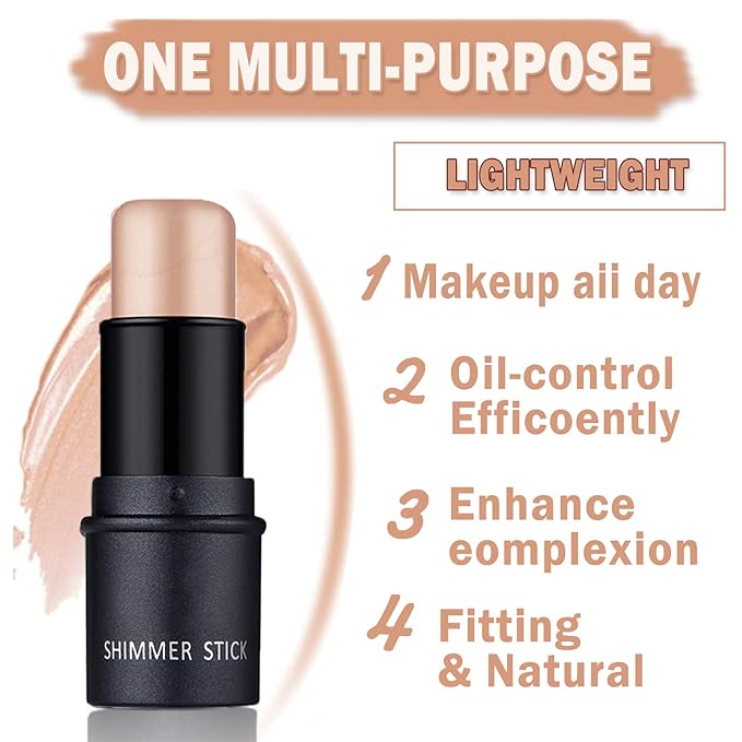 CAHIUYOA Cream Contour Stick,Highlighter Bronzer Stick Makeup Waterproof - 01