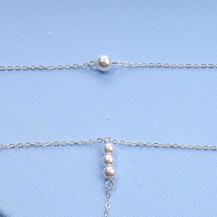 Boho Pearl Back Chain Necklace Gold Backdrop Necklace