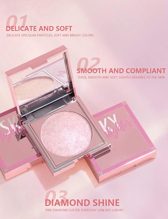 MAEPEOR Face Highlighter Palette 8 Colors Smooth Shimmer Pearl White)