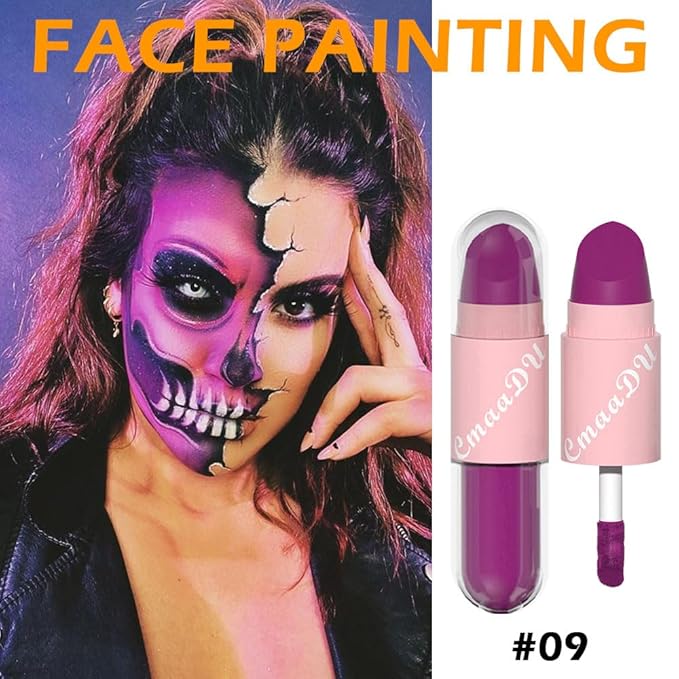 AMY'S DIARY 2in1 Matte Colors Lipstick & Liquid Lipstick 3Pcs Set, Full Color Lip Gloss, Matte for halloween Long Wear Waterproof Velvet Lipstick (Bright+Dark red +Purple)