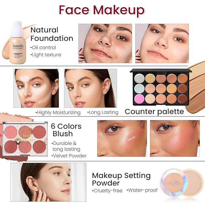 Makeup Kit for Women Full Kit, Travel Makeup