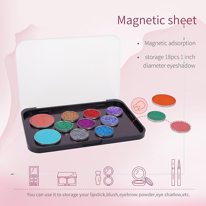 AJLTPA Magnetic Makeup Palette with Frosted Clear Top,