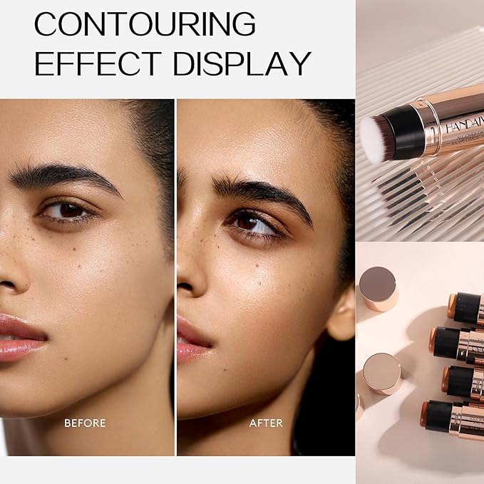 8 Colors Cream Contour Sticks Makeup Kit, Dual-Ended Concealer (01#)