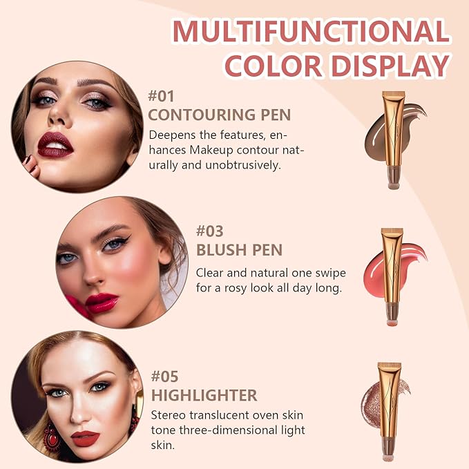 Liquid Contour Beauty Wand Set,Blush Liquid Contour Stick